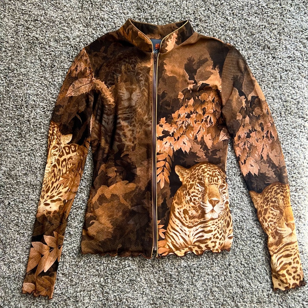 Vintage Mesh Patterned Longsleeve Top